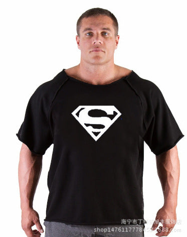 Men's Batman Print Gym Short Sleeve Shirt
