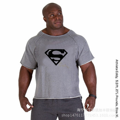 Men's Batman Print Gym Short Sleeve Shirt
