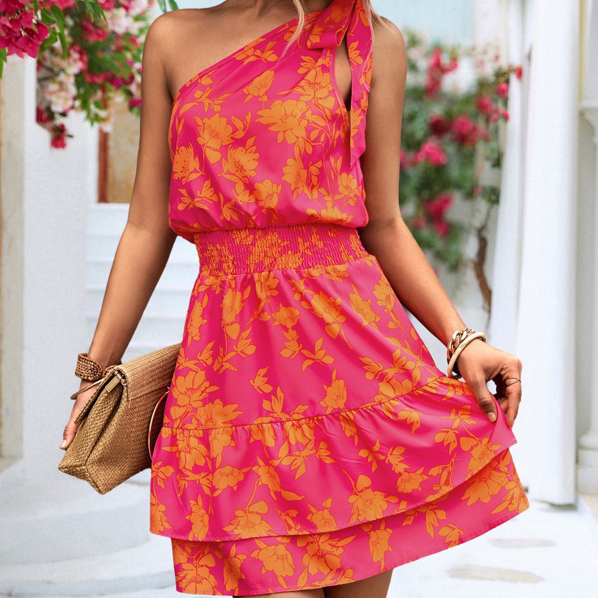 Summer Sexy Slanted Shoulder Dress for Women