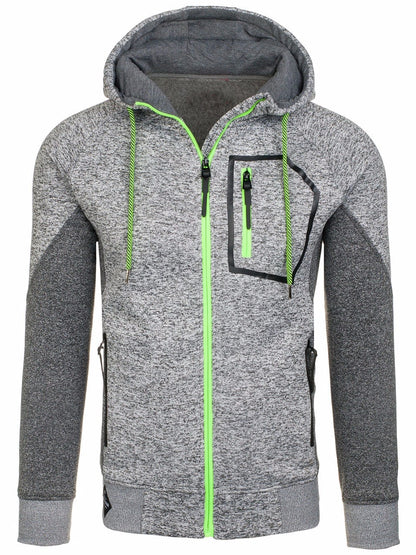Men's Long Sleeve Zip Pocket Hoodie Jacket