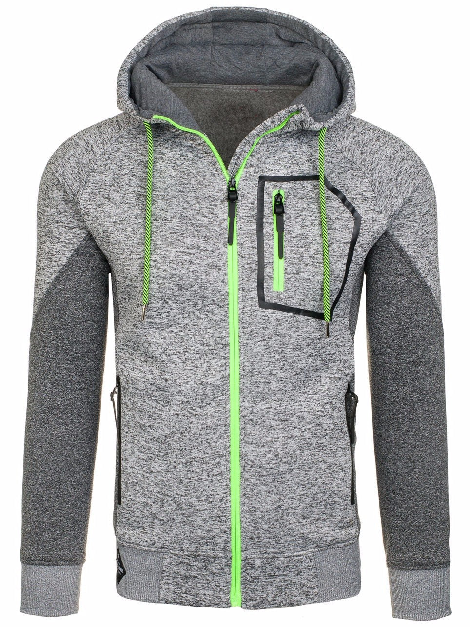 Men's Long Sleeve Zip Pocket Hoodie Jacket