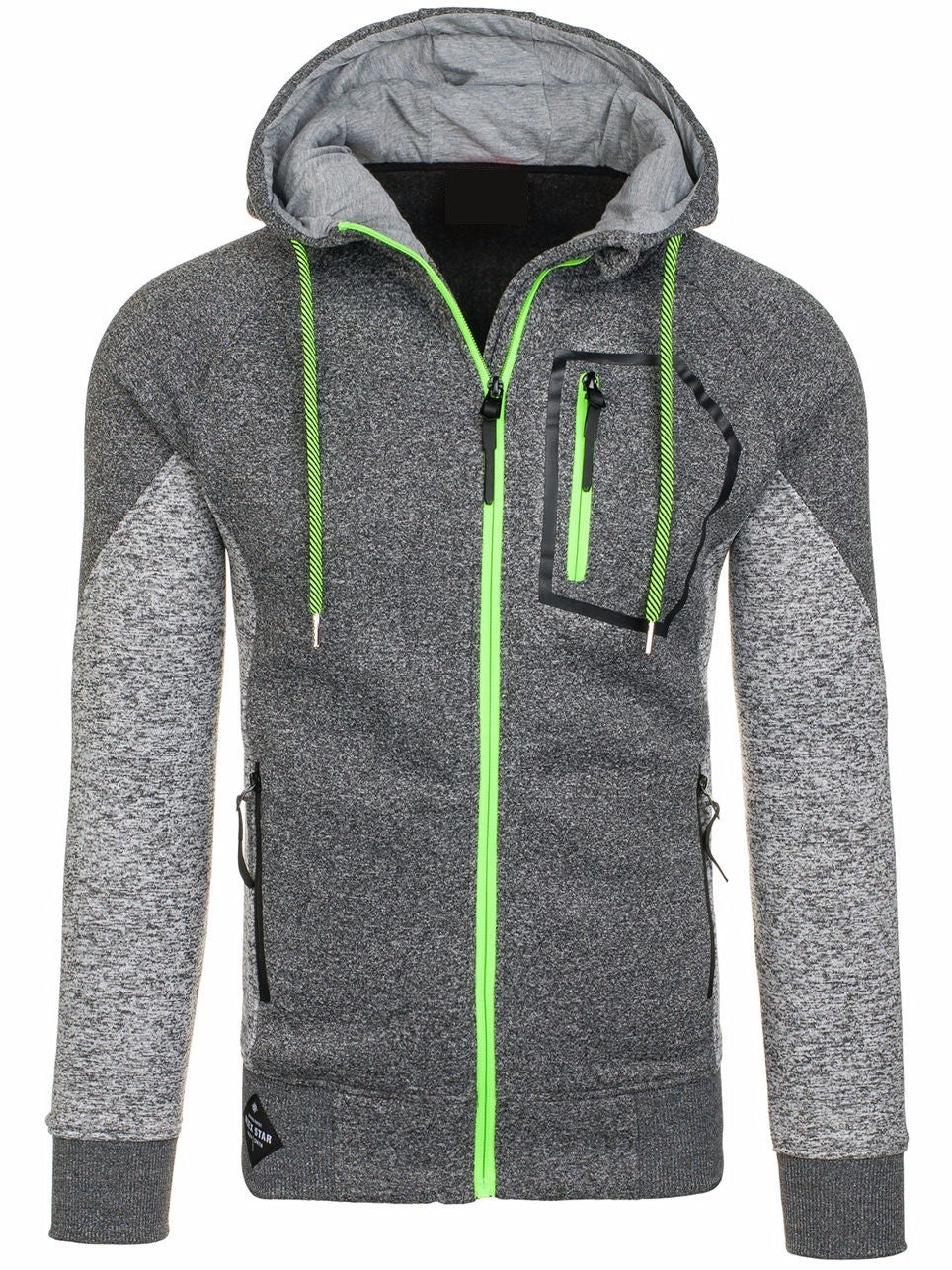 Men's Long Sleeve Zip Pocket Hoodie Jacket