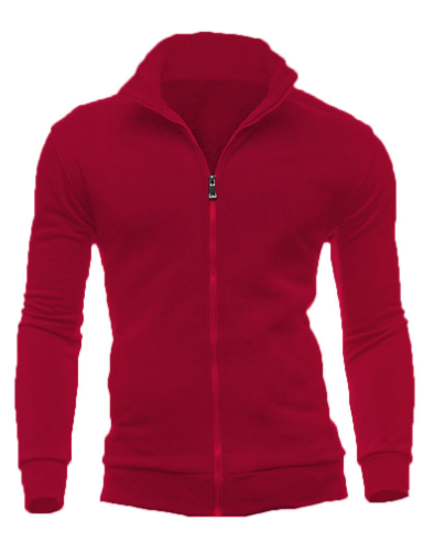 New Zip-Up Hoodie Jacket for Men, Solid Color