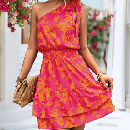 Summer Sexy Slanted Shoulder Dress for Women